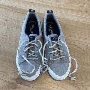 Sperry Top-Sider Womens Silver Sparkly Sneakers